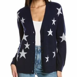 women Philosophy Star Intarsia High-Low Cashmere Cardigan