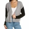 women Philosophy Tri-Colorblocked Over Washed Cashmere Cardigan