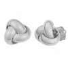 Fremada women 14k White Gold Polished Love Knot Earrings