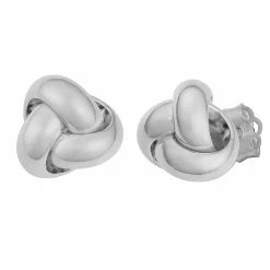 Fremada women 14k White Gold Polished Love Knot Earrings