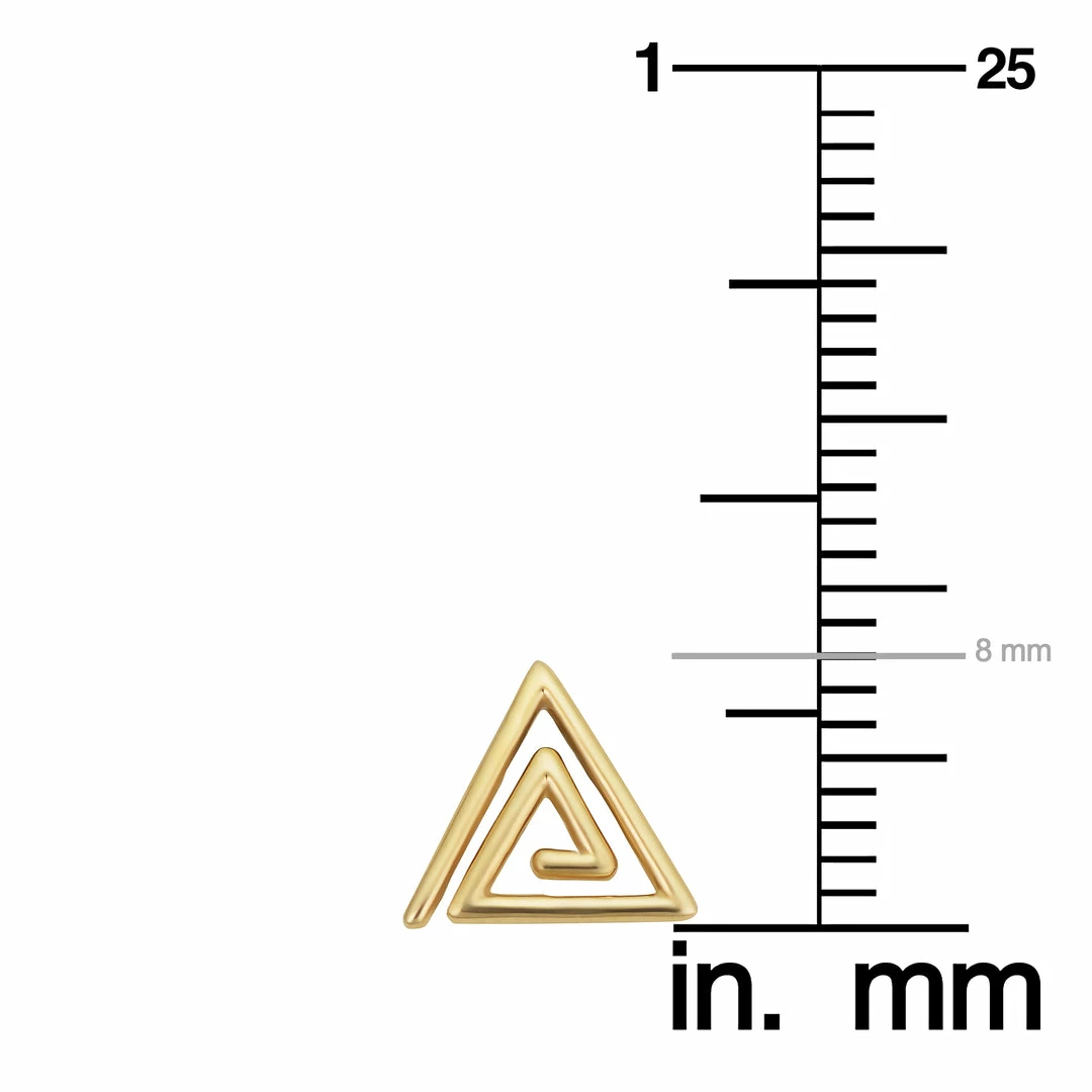 Fremada women 14k Yellow Gold Triangle Swirl Stud Earrings - Image 4