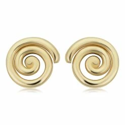 Fremada women 14k Yellow Gold Swirl Stud Earrings