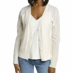 women philosophy Aran Cable Cashmere Cardigan