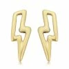 Fremada women 14k Yellow Gold Lightning Bolt Stud Earrings