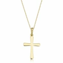 Fremada women 14k Yellow Gold Cross Necklace (18 inch)