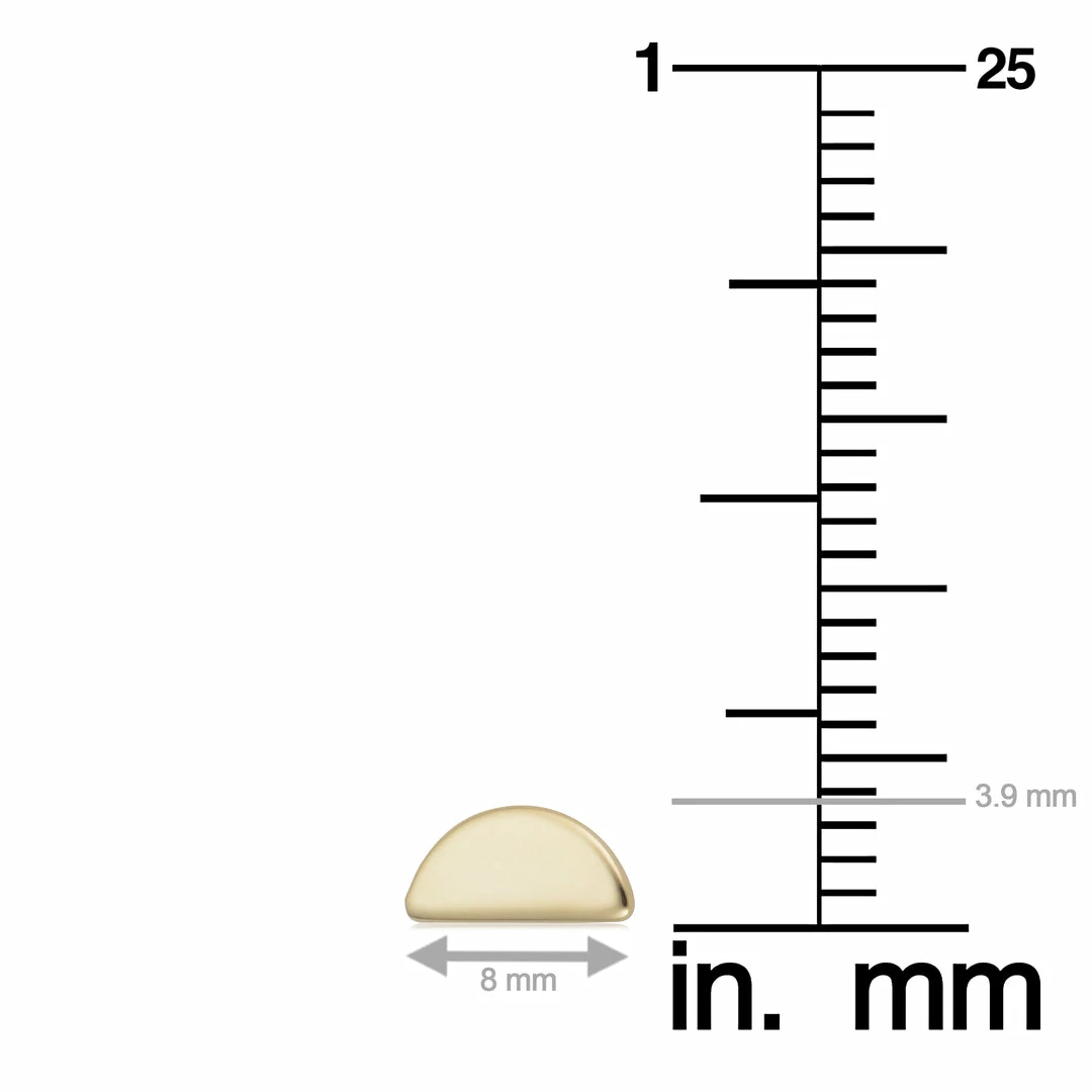 Fremada women 14k Yellow Gold Half Moon Half Circle Stud Earrings - Image 4