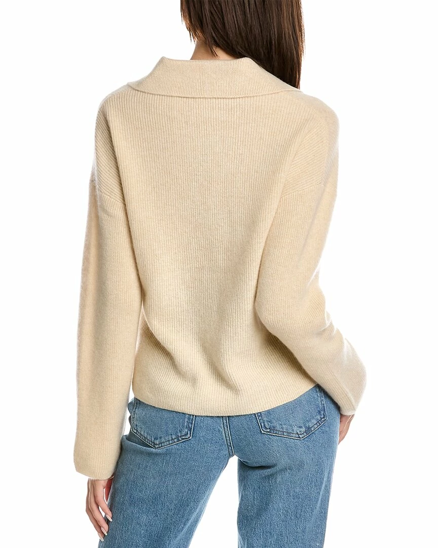 women Philosophy Over Washed Johnny Collar Cashmere Sweater - Image 2
