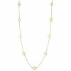 Fremada women 14k Yellow Gold Clover Flower Station Necklace (26 inch)