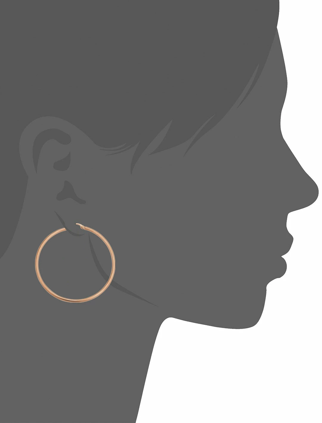 Fremada women 14k Rose Gold Hoop Earrings (45 mm) - Image 3