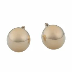 Fremada women 10k Yellow Gold High Polish 4mm Stud Ball Earrings