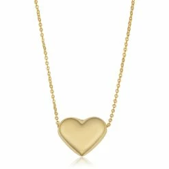 Fremada women 10k Yellow Gold Heart Necklace (18 inch)