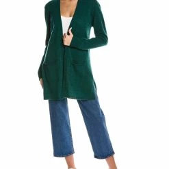 women Philosophy Jersey Knit Open Front Cashmere Cardigan