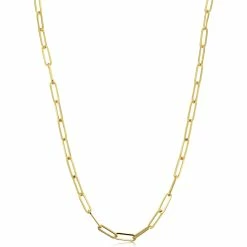 Fremada women 14k Yellow Gold 3mm Polished Paperclip Chain Necklace (18 inch)