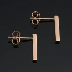 Fremada women 10k Rose Gold Bar Earrings