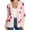women Philosophy Star Intarsia High-Low Cashmere Cardigan