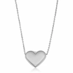 Fremada women 14k White Gold Heart Necklace (18 inch)