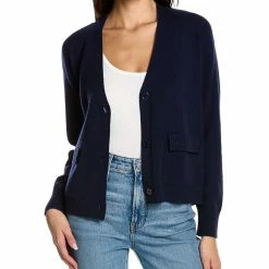 women Philosophy Over Washed V-Neck Cashmere Cardigan