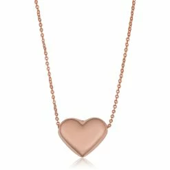 Fremada women 14k Rose Gold Heart Necklace (18 inch)