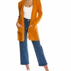 women Philosophy Jersey Knit Open Front Cashmere Cardigan