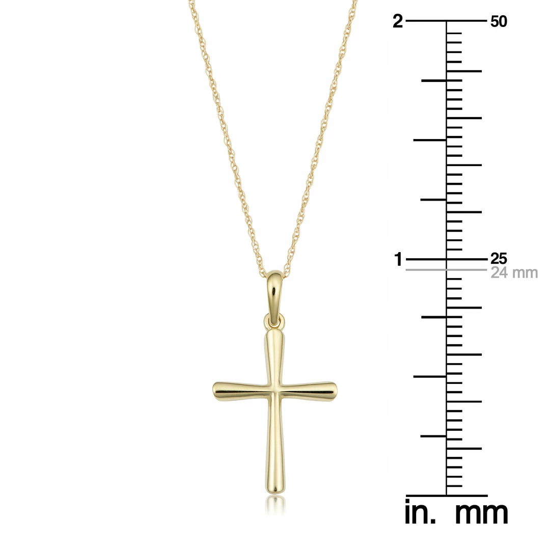 Fremada women 14k Yellow Gold Cross Pendant Necklace (18 inch) - Image 3