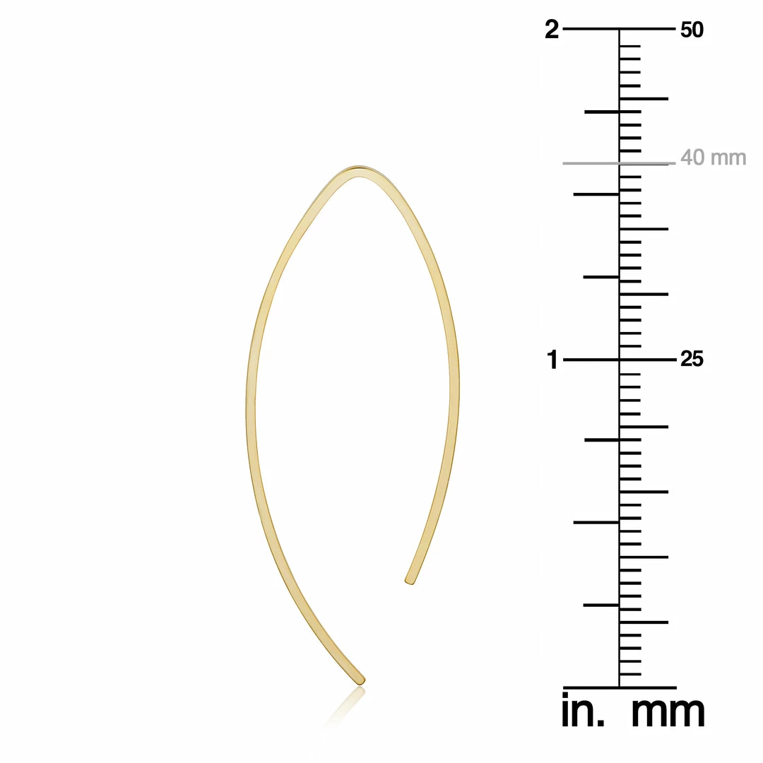 Fremada women 14k Yellow Gold Wishbone Threader Earrings - Image 3