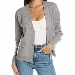 women Philosophy Over Washed V-Neck Cashmere Cardigan