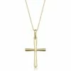 Fremada women 14k Yellow Gold Cross Pendant Necklace (18 inch)