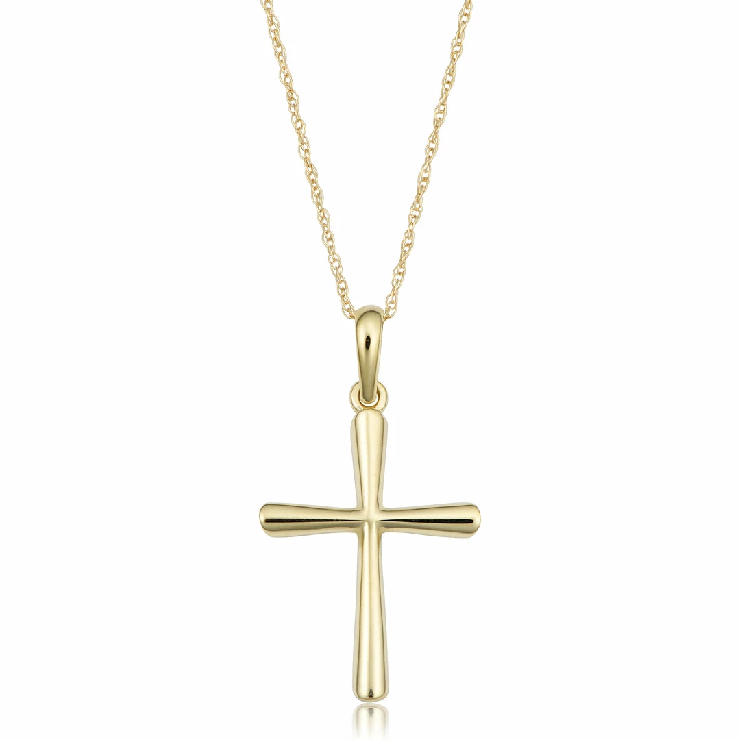 Fremada women 14k Yellow Gold Cross Pendant Necklace (18 inch)
