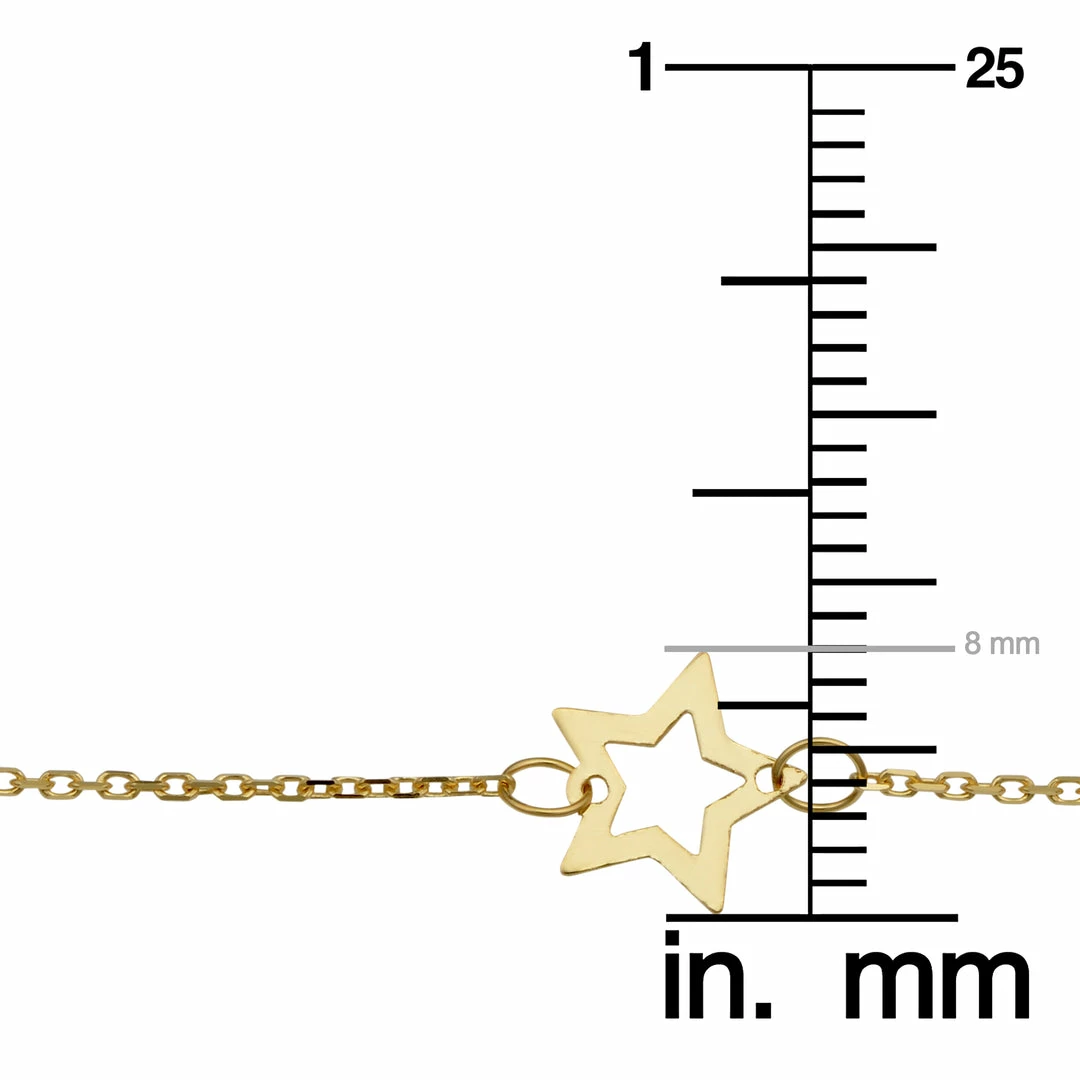 Fremada women 14k Yellow Gold Heart Flower Star Moon Station Necklace (26 inch) - Image 3