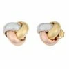 Fremada women 14k Tri-Color Gold Polished Love Knot Earrings