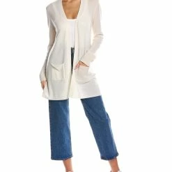 women Philosophy Jersey Knit Open Front Cashmere Cardigan