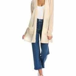women Philosophy Jersey Knit Open Front Cashmere Cardigan